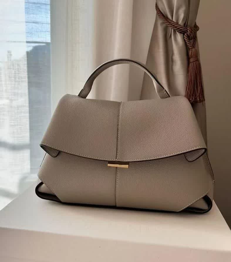 Polène Mokki Textured Beige suede Handle Bag