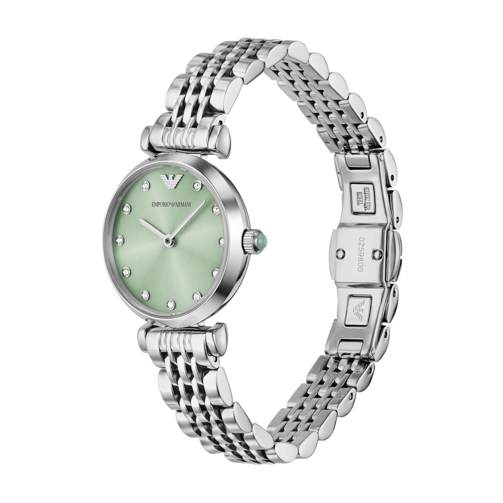 Women Quartz Green Dial Analog Stainless Steel Watch AR11667-1
