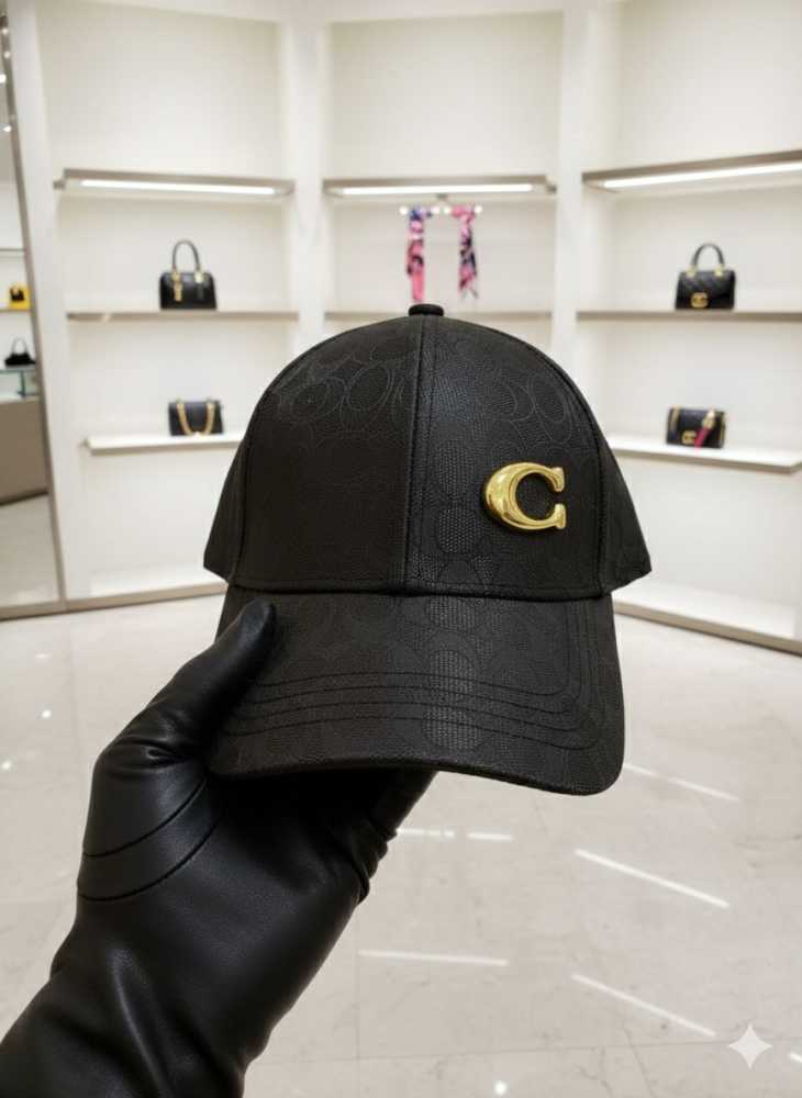 Coach Monogram Black Premium Edition Cashmere Caps-2