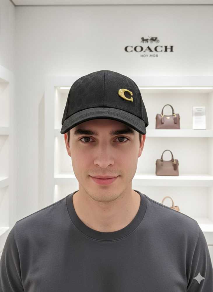 Coach Monogram Black Premium Edition Cashmere Caps-1