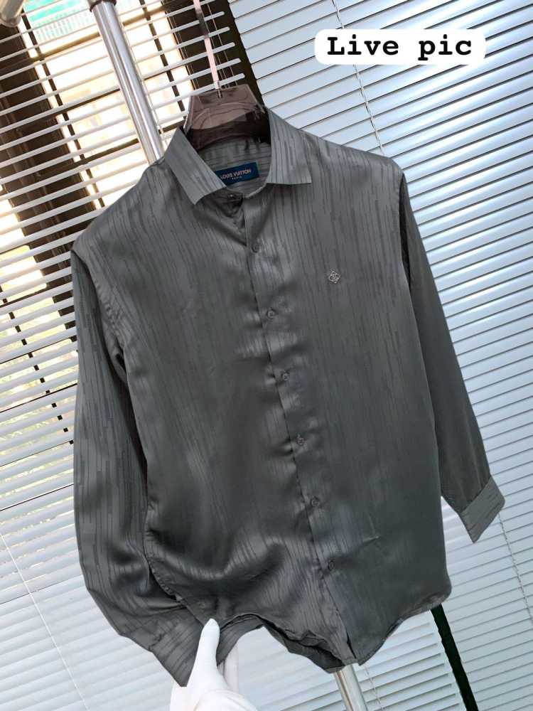 Louis Vuitton Monogram Grey Premium Cotton Shirt-2