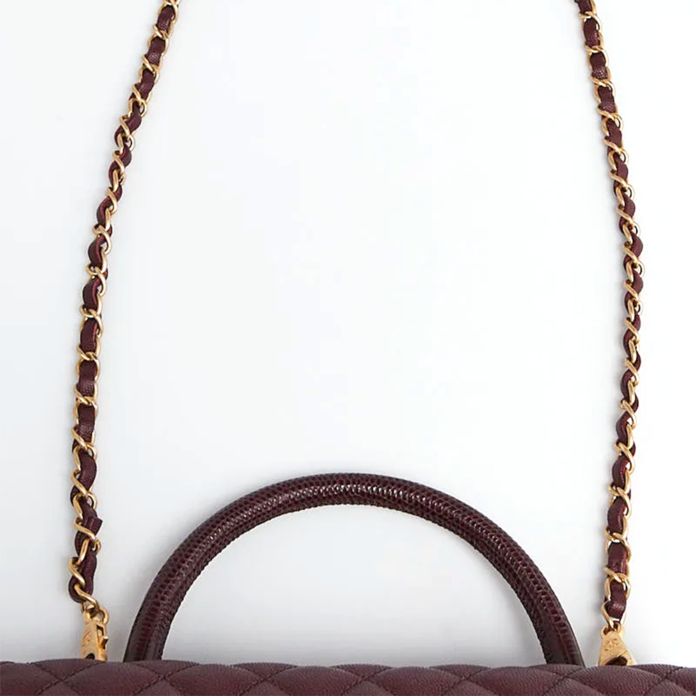 Chanel Coco Caviar Wine Top Handle Bag-thumb-6