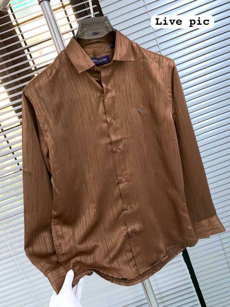 Louis Vuitton Monogram Brown Premium Cotton Shirt-2