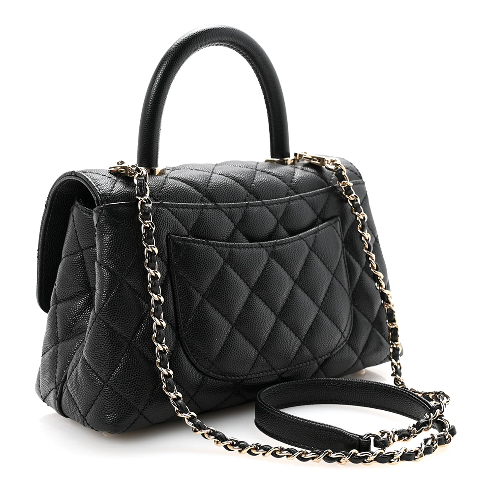 Chanel Coco Caviar Black Top Handle Bag-thumb-1