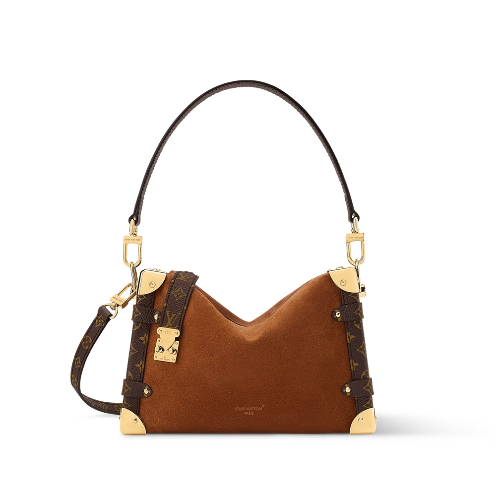 Louis Vuitton MM Side Trunk Soft Brown Suide Handle Bag-thumb-0