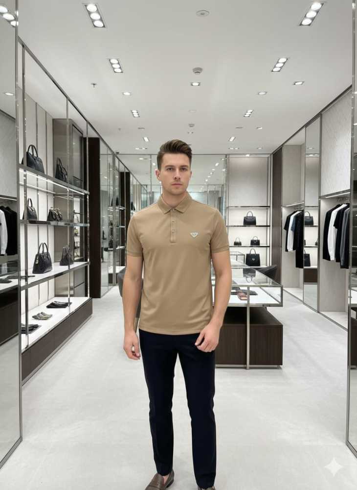 Prada Brown Premium Quality Polo T-shirt-thumb-0