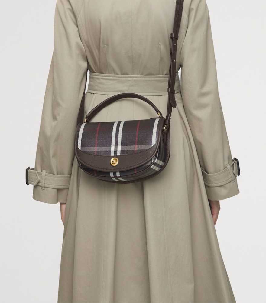 Burberry Highlands Vintage Check Dark Brown Shoulder Bag-thumb-1