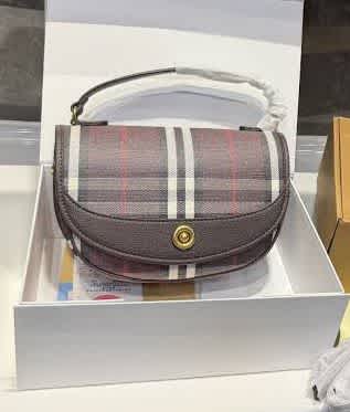 Burberry Highlands Vintage Check Dark Brown Shoulder Bag-thumb-0