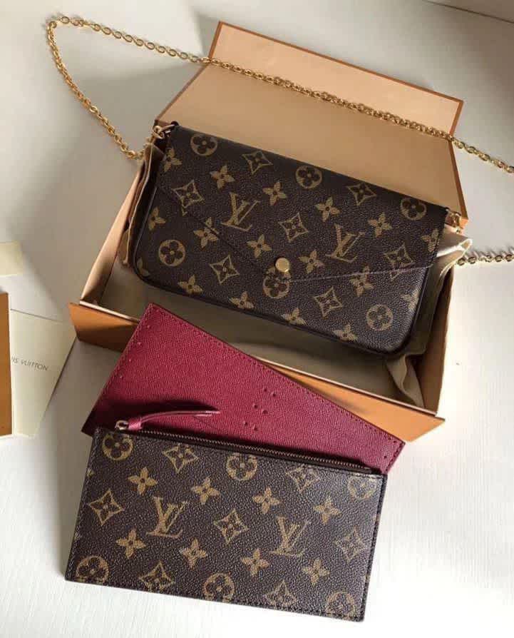 Louis Vuitton Felicie Brown Shoulder Bag-thumb-0