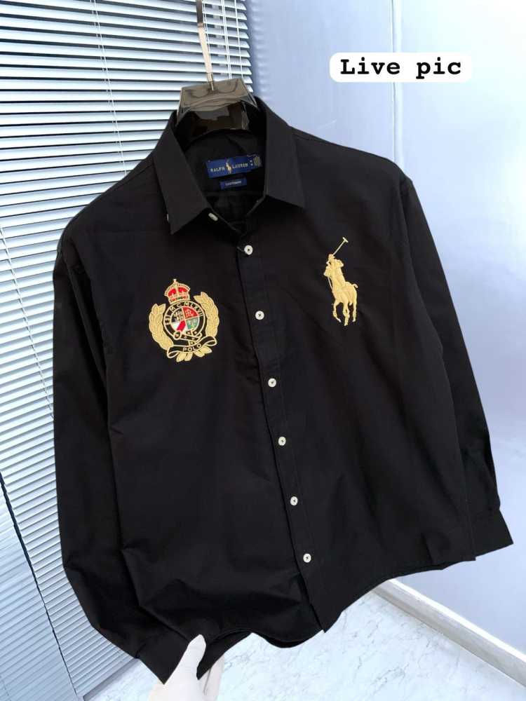 Ralph Lauren Embroidered Black Premium Cotton Shirt-3