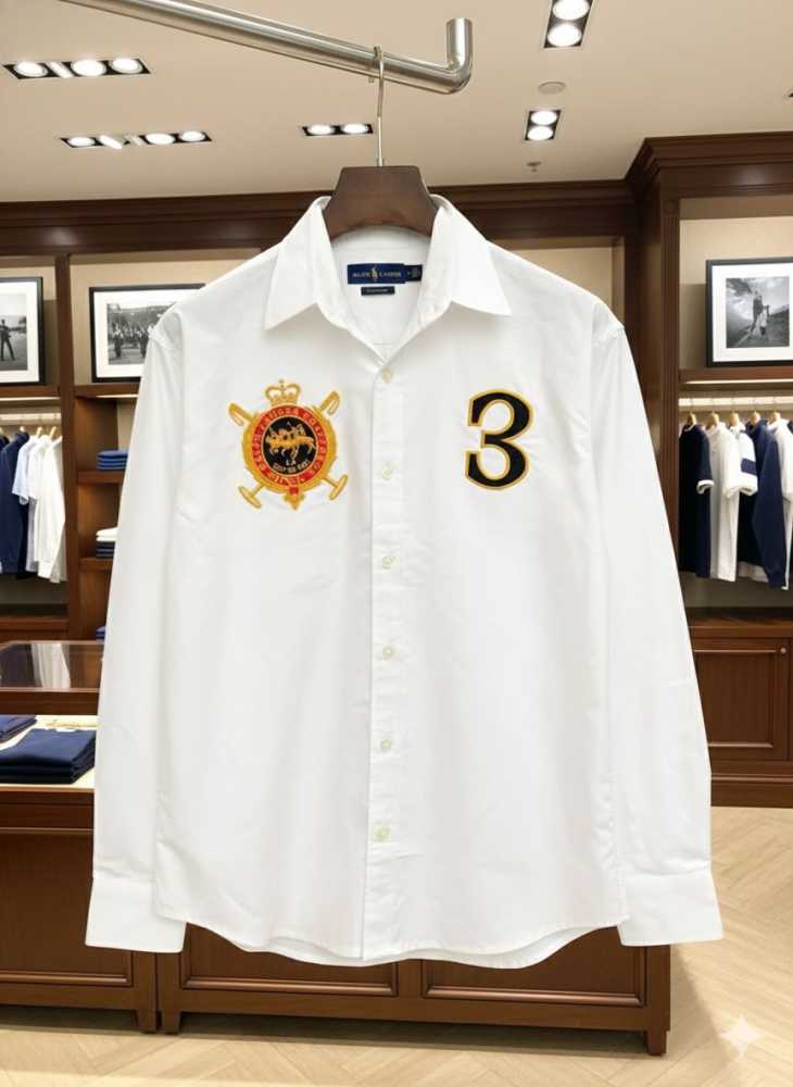 Ralph Lauren Embroidered White Premium Cotton Shirt-1