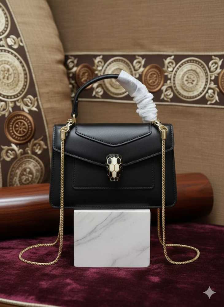 Bvlgari Serpenti Forever Top Black Shoulder Bag-thumb-0