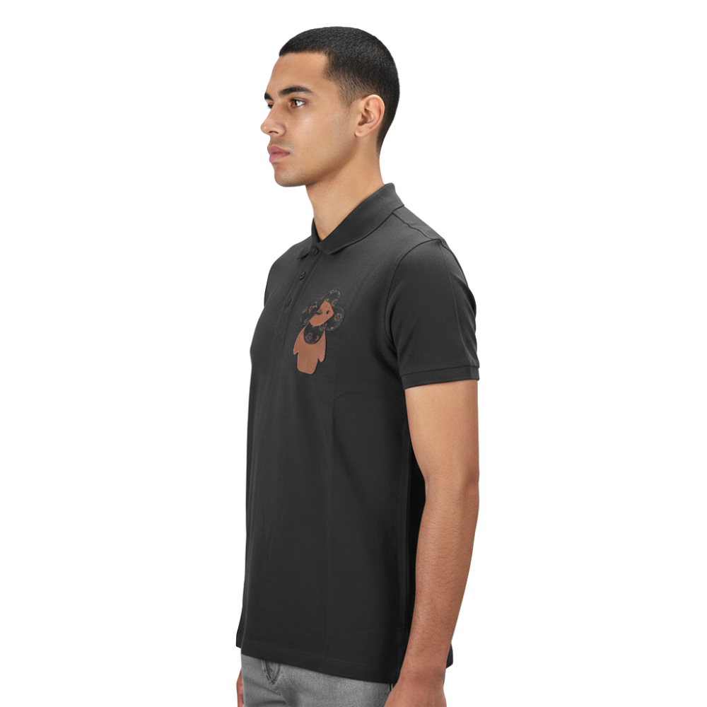 Louis Vuitton Black Embossed Teddy Premium Polo T-shirt-1