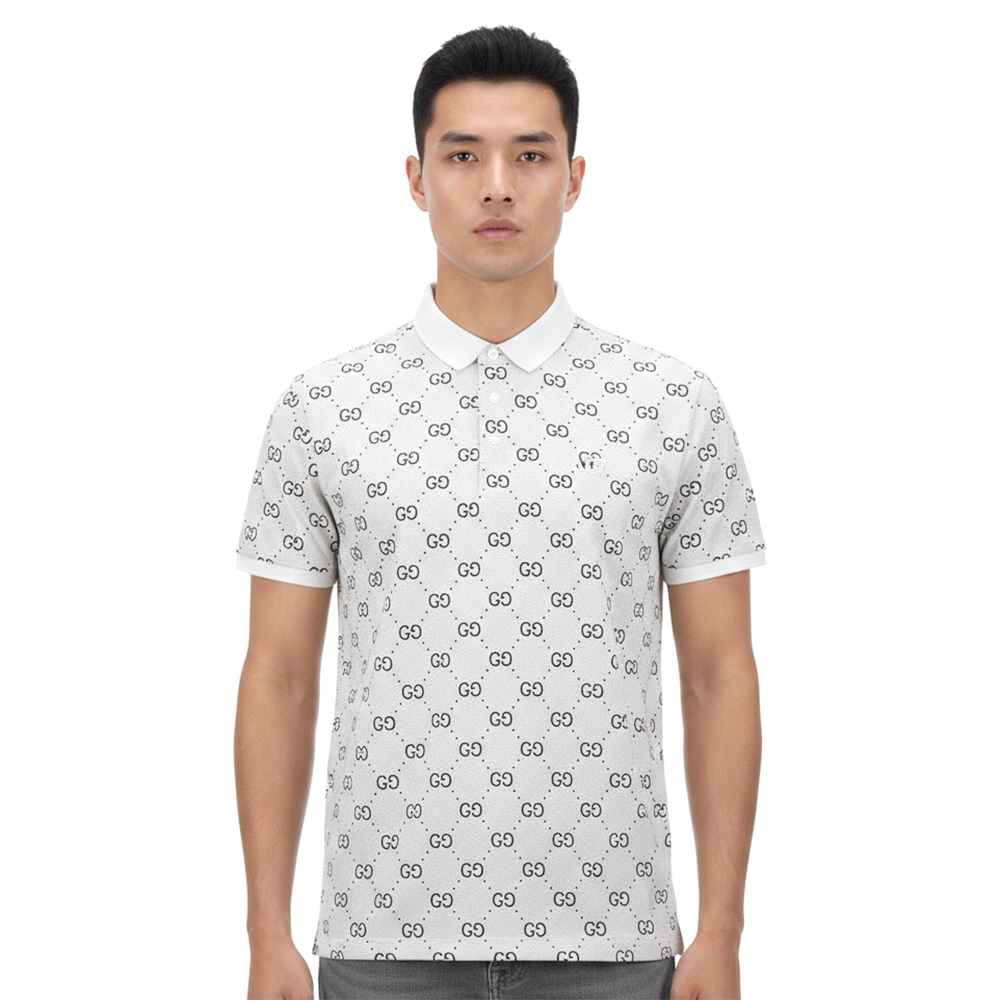 Gucci White Premium Quality Polo Tees-1