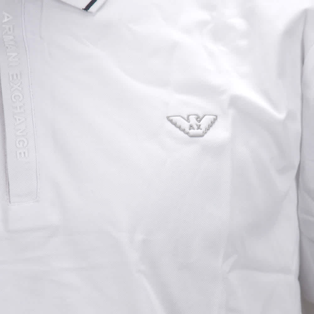 Giorgio Armani Embroidered logo White Polo T-shirt-thumb-4