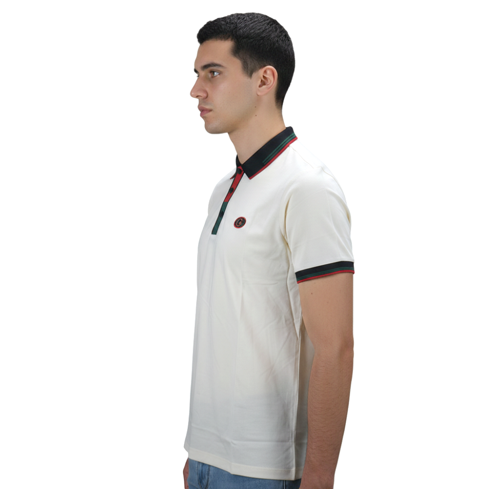 Gucci Embroidered logo White Cotton Polo T-shirt-thumb-1