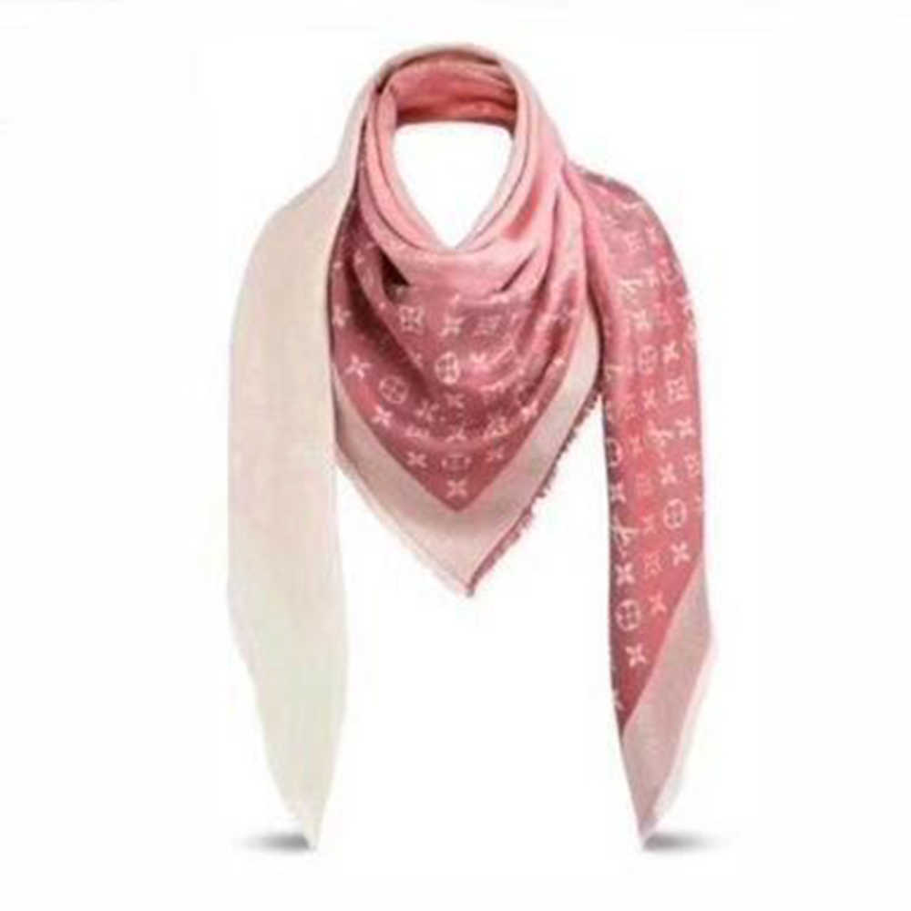 Louis Vuitton Pink Semi Wollen Monogram Gradient Shawl