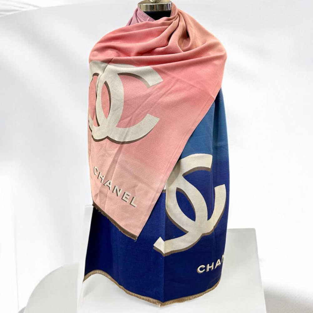 Chanel Pink & Blue Semi Wollen Stole