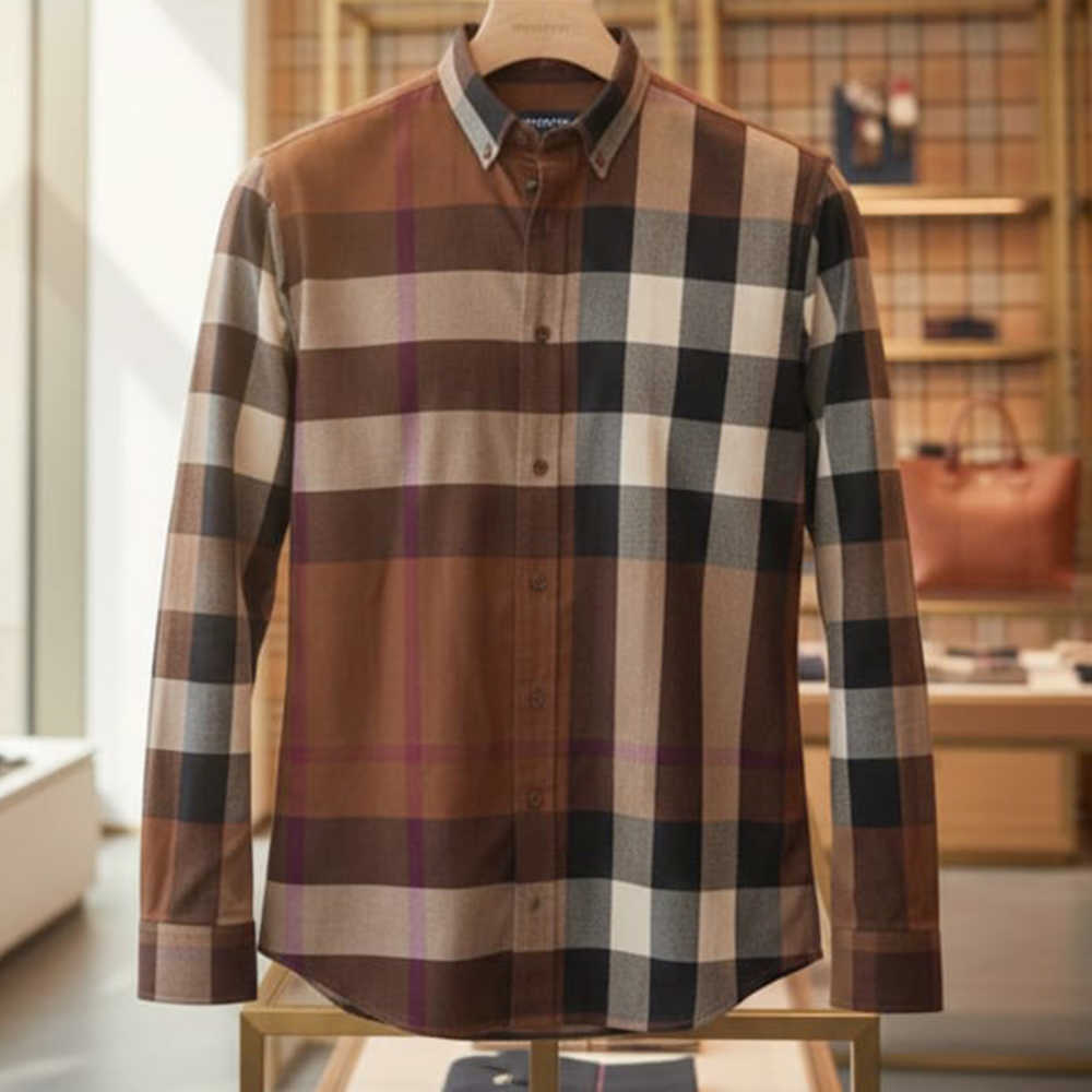 Burberry Brown Premium Quality Shirt-1