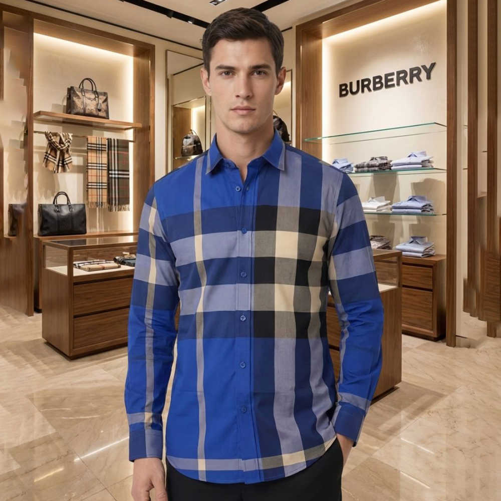 Burberry Blue Premium Quality Shirt-thumb-0