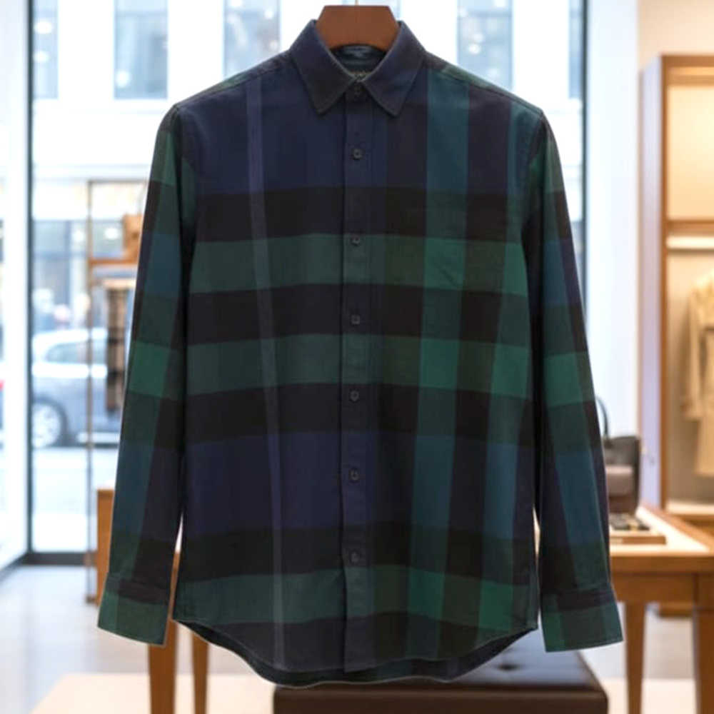 Burberry Blue & Green Premium Quality Shirt-thumb-1