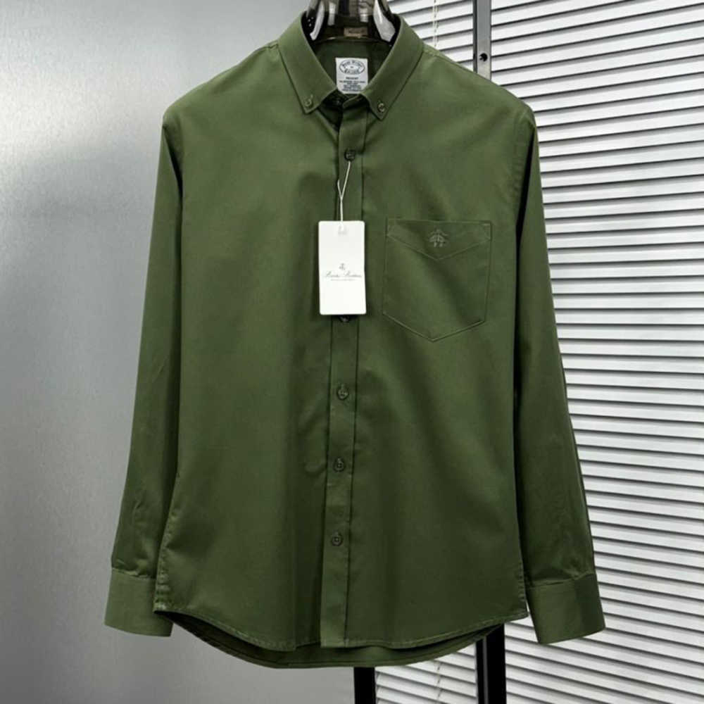 Brooks Brothers Green Premium Cotton Shirt-thumb-0