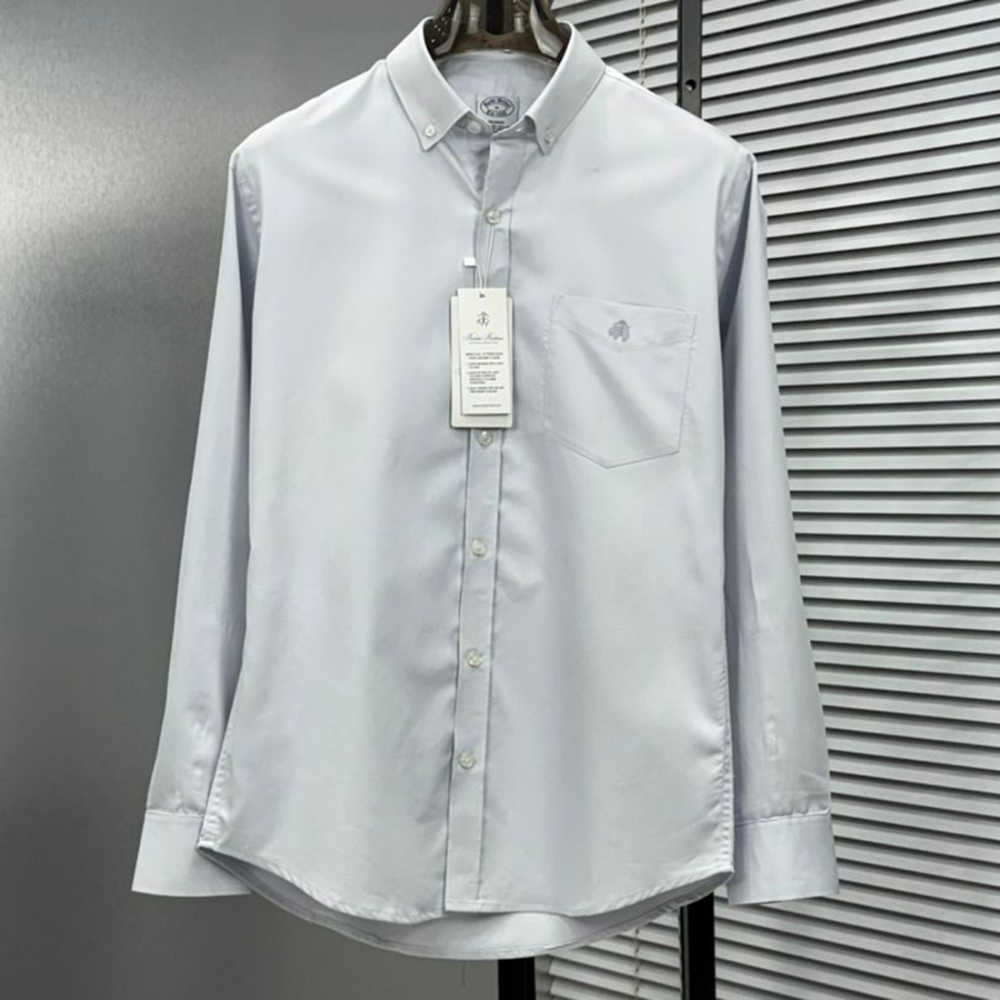 Brooks Brothers Grey Premium Cotton Shirt-thumb-0
