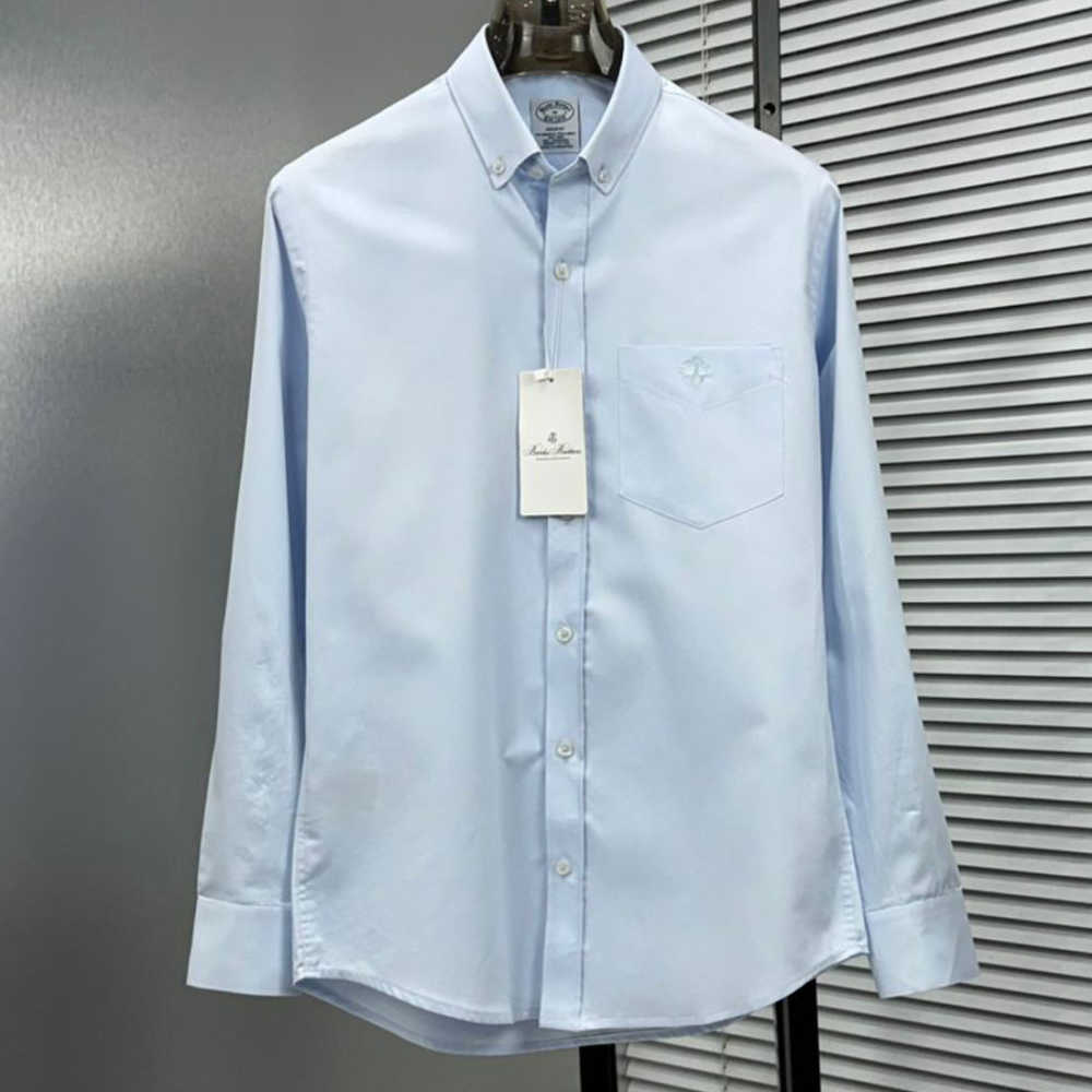 Brooks Brothers Sky Blue Premium Cotton Shirt-thumb-0