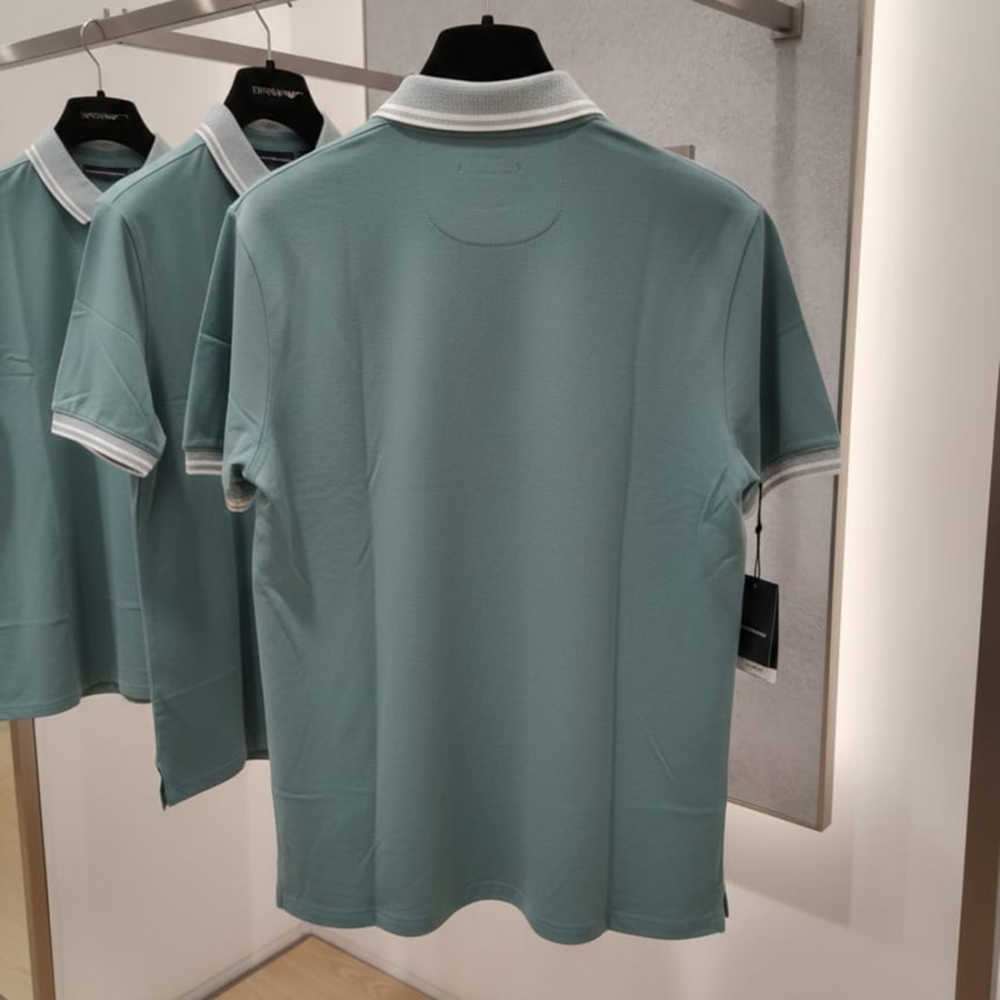 Emporio Armani Lycra Green Premium Collar T-shirt-thumb-2
