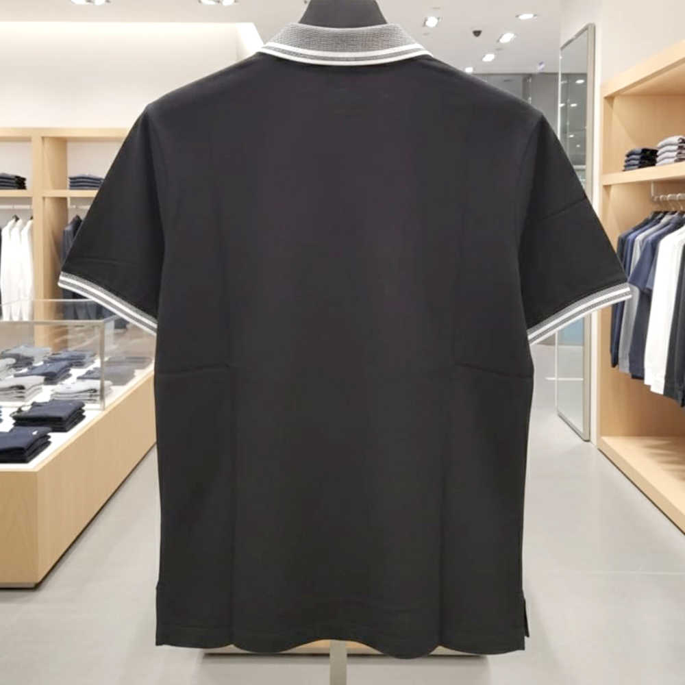 Emporio Armani Lycra Black Premium Collar T-shirt-2