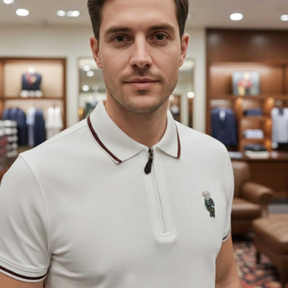 Ralph Lauren White Premium Collar T-shirt-thumb-1