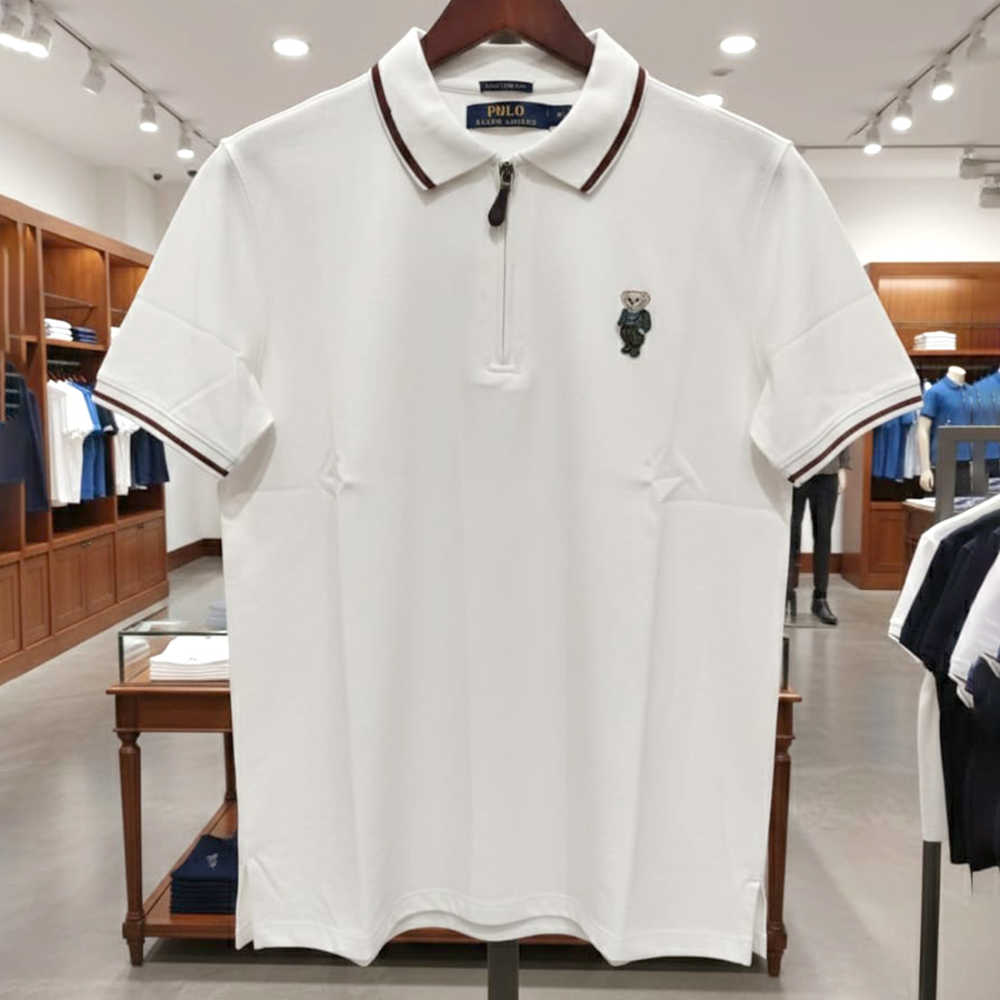 Ralph Lauren White Premium Collar T-shirt
