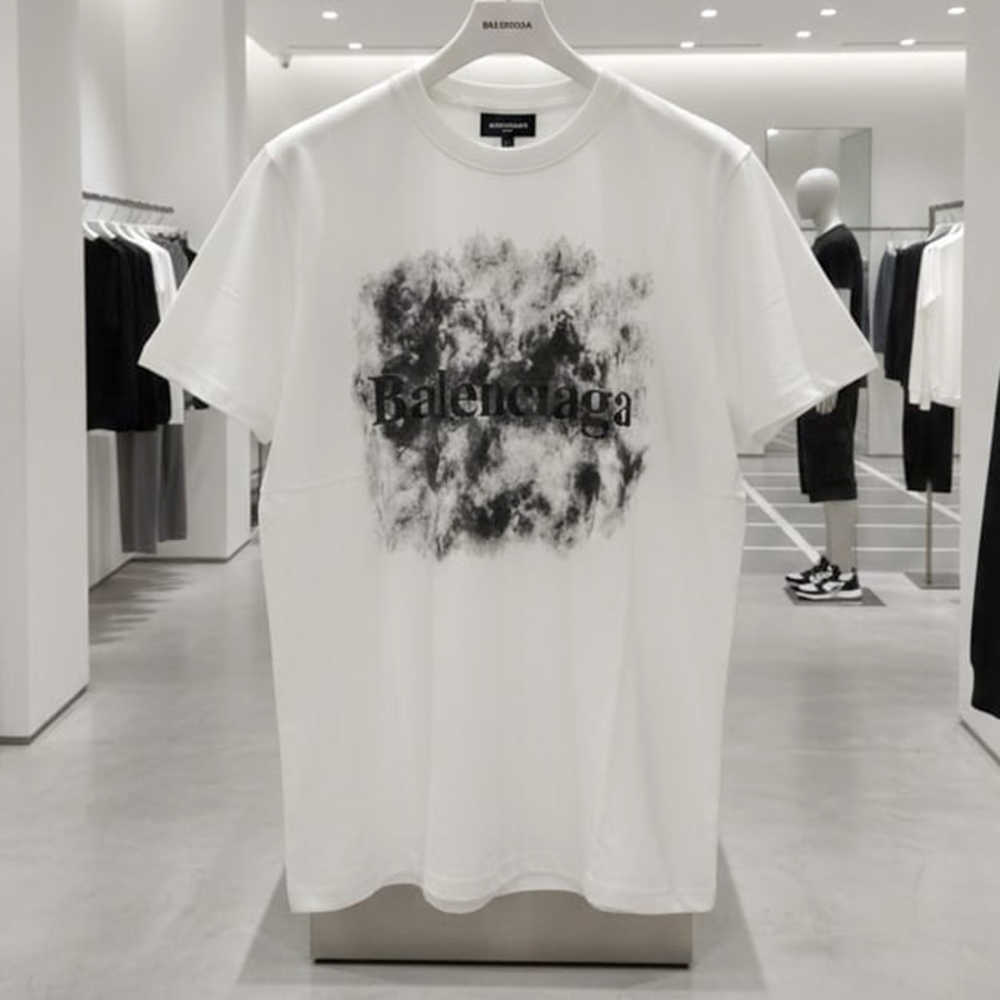 Balenciaga White Premium Quality T-shirt-2