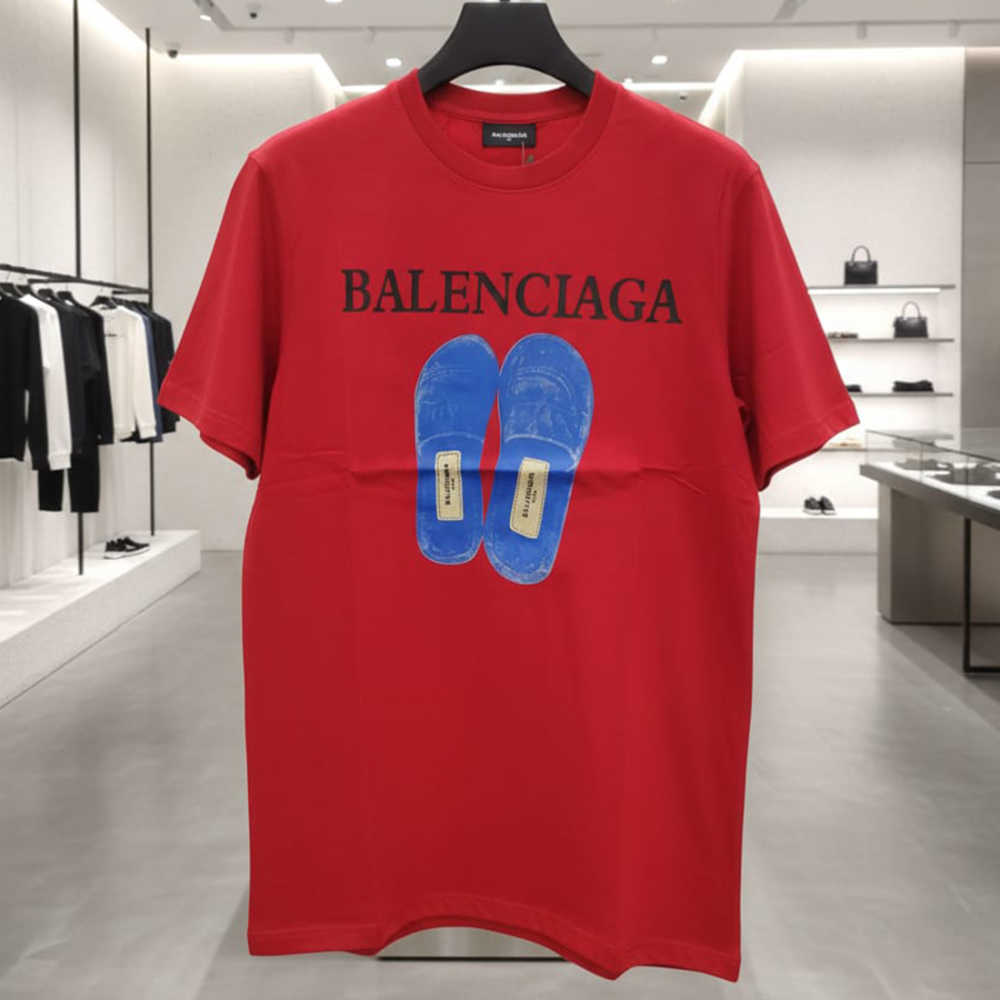 Balenciaga Red Premium Quality T-shirt-thumb-0