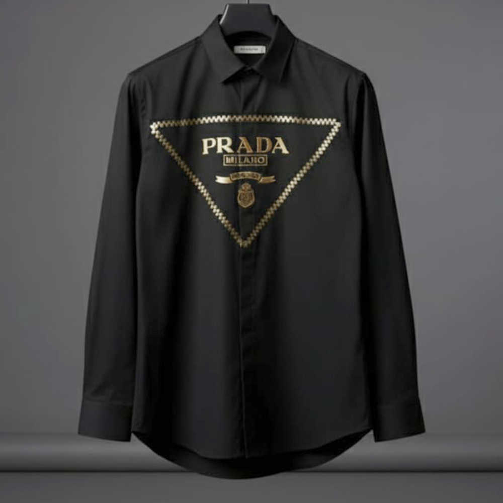 Prada Black Premium Quality Cotton Shirt-thumb-1