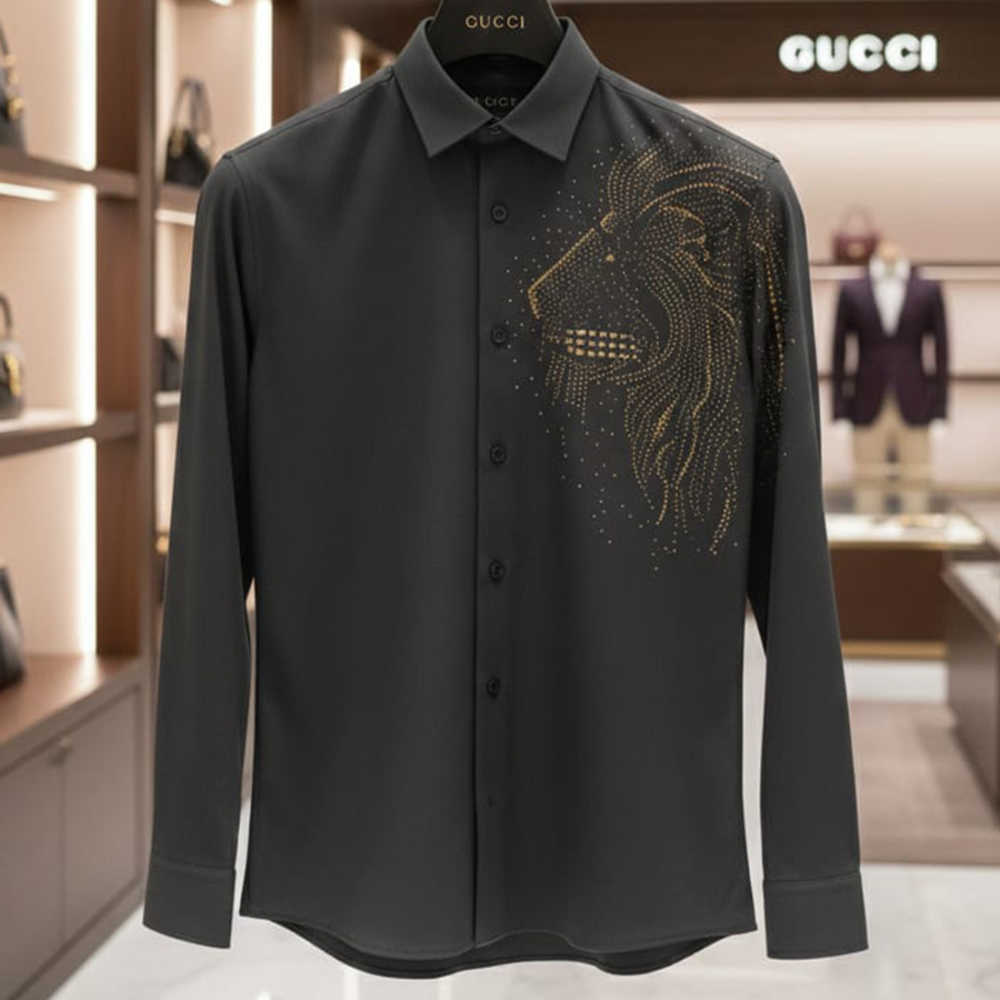 Gucci Black Premium Quality Cotton Shirt-thumb-1