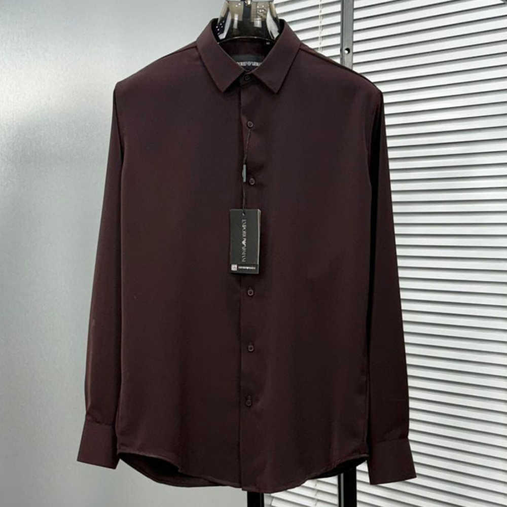 Emporio Armani Wine Premium Quality Stretchable Shirt