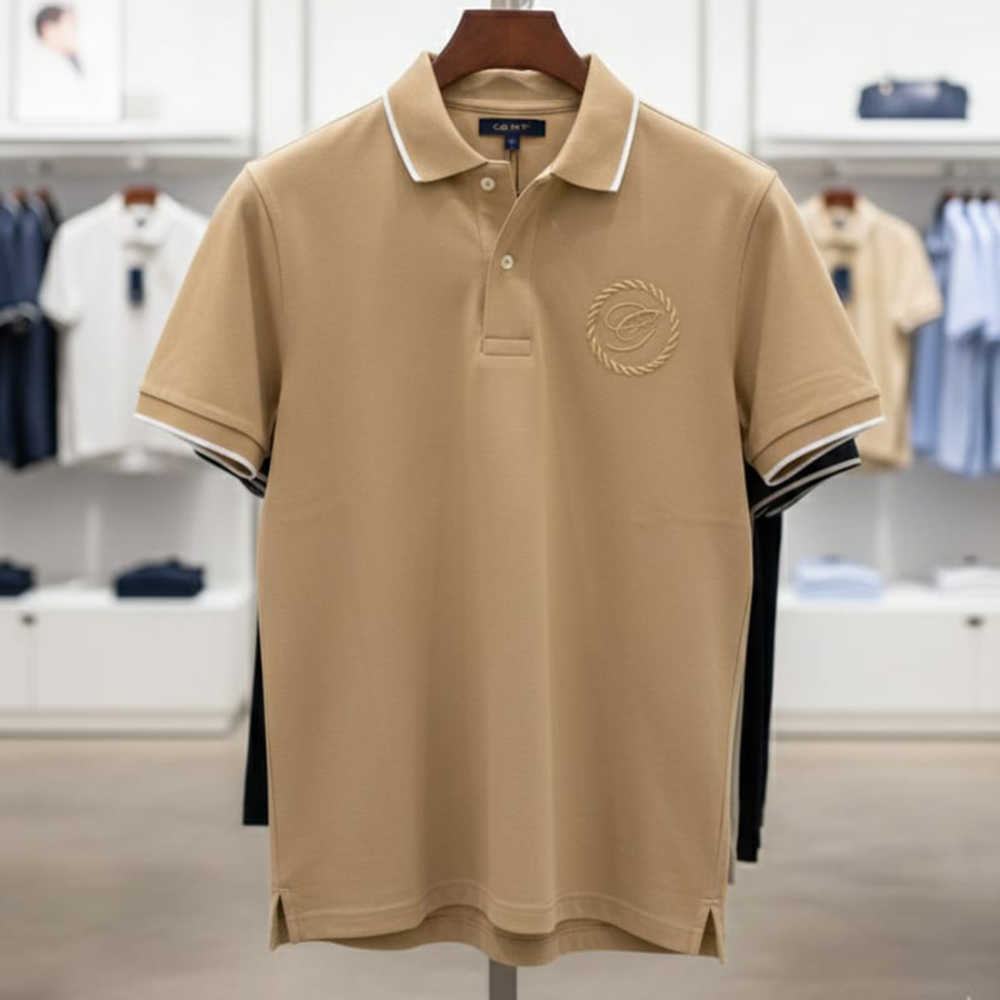 Gant Beige Premium Quality T-shirt-thumb-1