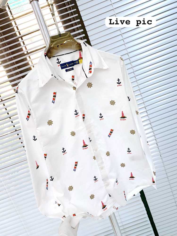 Ralph Lauren Embroidered White Premium Cotton Shirt-thumb-2