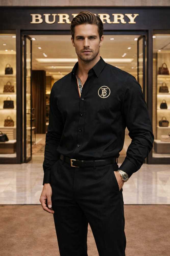 Burberry Black Premium Quality Shirt-thumb-0
