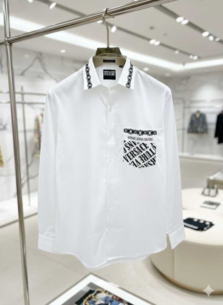 Versace White Premium Quality Cotton Shirt-thumb-1