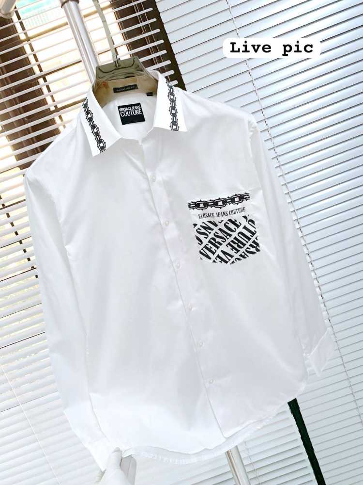 Versace White Premium Quality Cotton Shirt-thumb-3