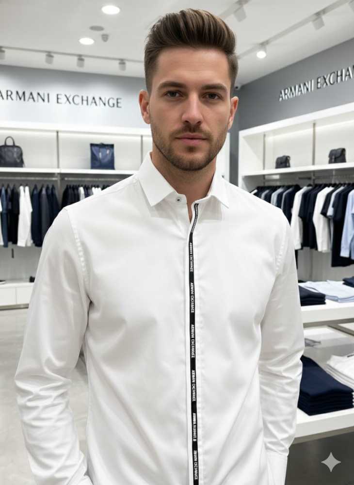 Armani Exchange White Premium Quality Cotton Shirt-3
