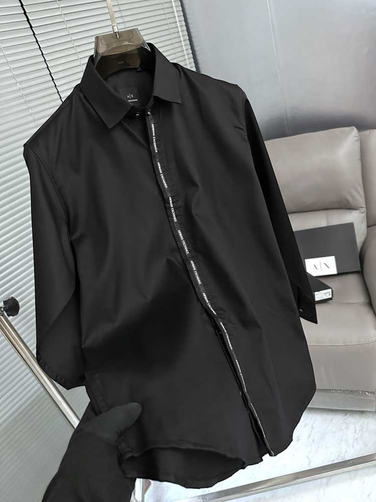 Armani Exchange Black Premium Quality Cotton Shirt-thumb-2