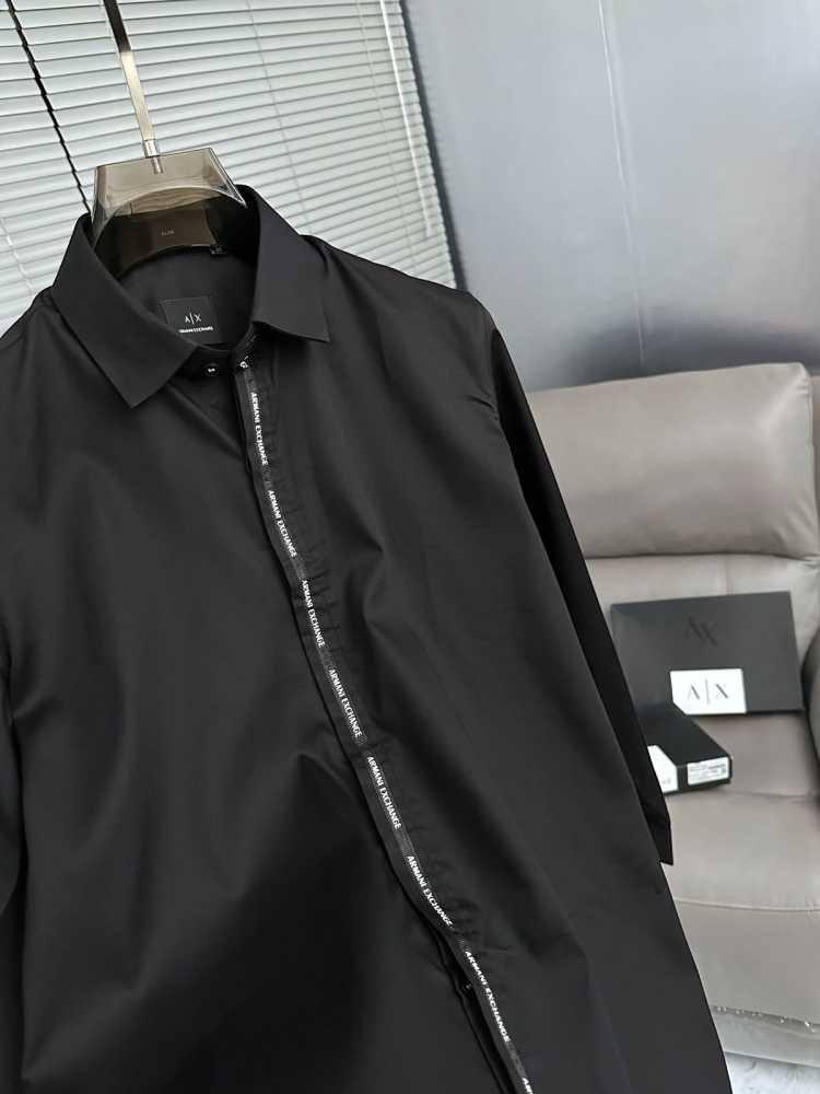 Armani Exchange Black Premium Quality Cotton Shirt-thumb-5
