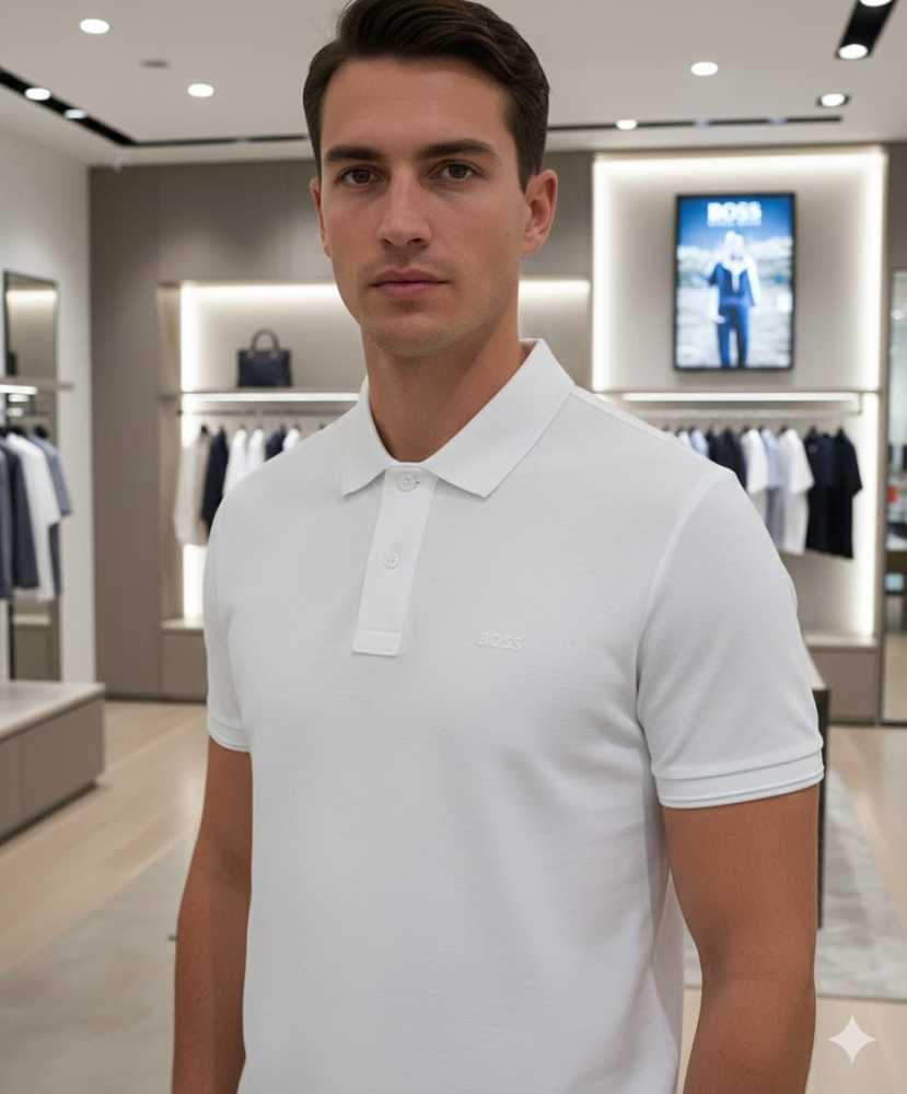 Hugo Boss White Premium Quality Polo Tees-thumb-3