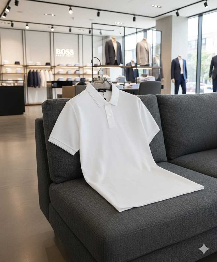 Hugo Boss White Premium Quality Polo Tees-thumb-4