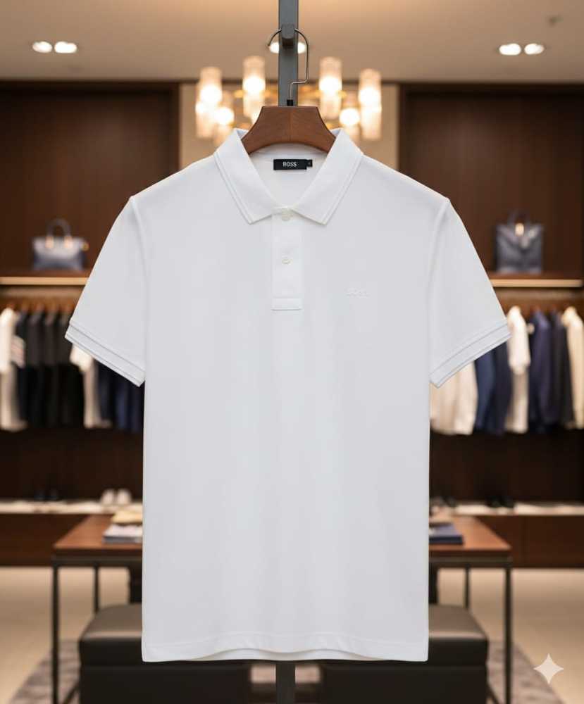 Hugo Boss White Premium Quality Polo Tees-thumb-1