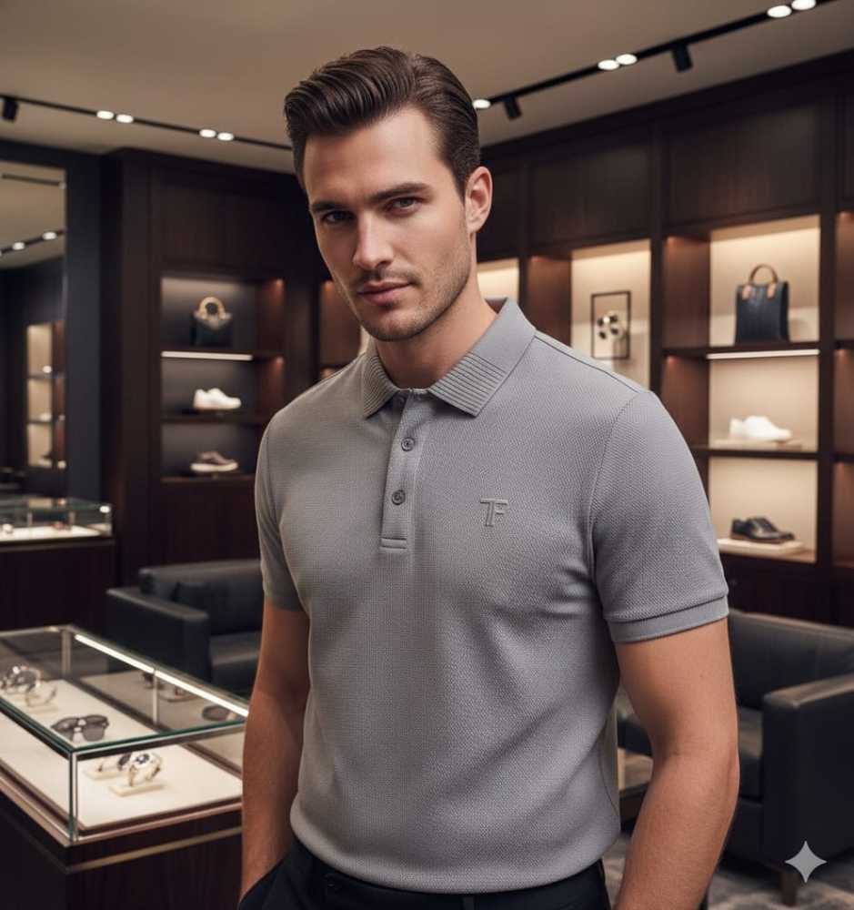 Tom Ford Grey Premium Cotton T-shirt-thumb-1