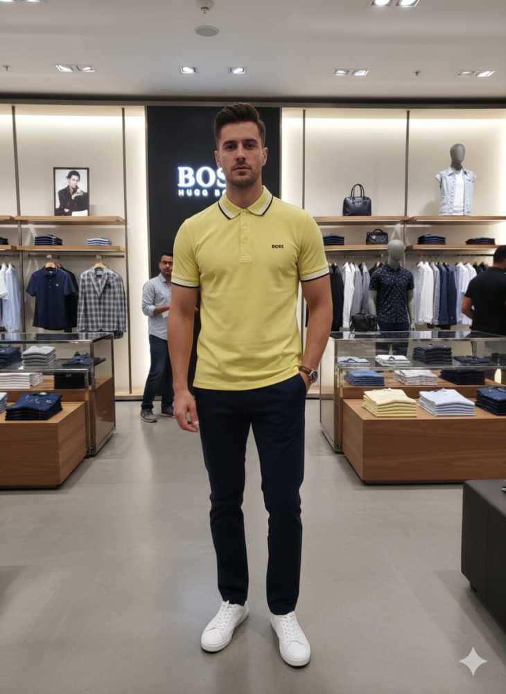 Hugo Boss Yellow Premium Quality Tees-thumb-1